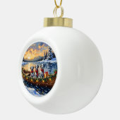 Dalmatiner Kerstboot Vakantie Keramische Bal Ornament (Rechts)