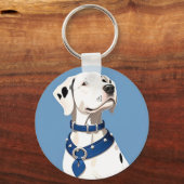 Dalmatiner met blauwe halsband sleutelhanger (Achterkant)