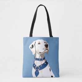 Dalmatiner met blauwe halsband tote bag