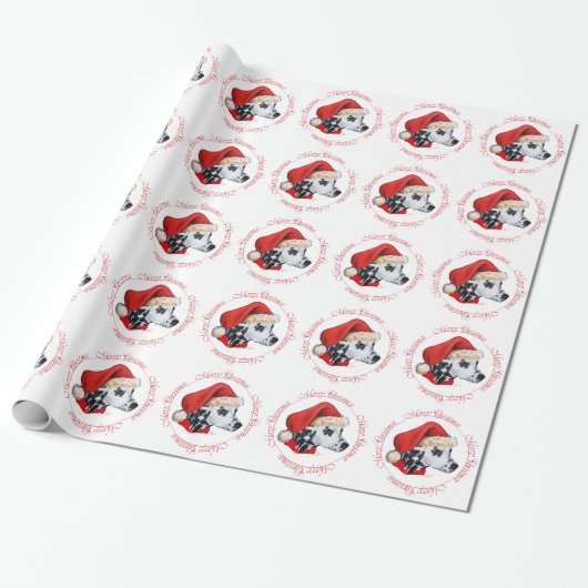 Dalmatiner Prettig Kerstfeest Cadeaupapier (Uitgerold)