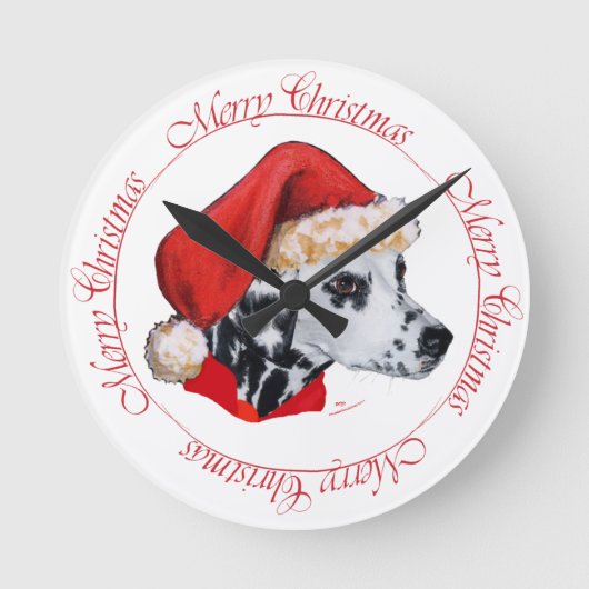 Dalmatiner Prettig Kerstfeest Ronde Klok (Voorkant)