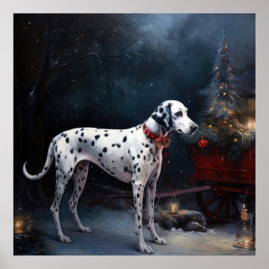 Dalmatiner Sneeuw Slede Kerst Decoratie (Voorkant)