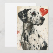 Dalmatiner Valentijnsdag uit het verleden Feestdagenkaart (Voorkant / Achterkant)