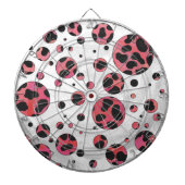 Dalmatiner Zwart en Rood met Stippen Dartbord (Voorkant)
