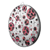 Dalmatiner Zwart en Rood met Stippen Dartbord (Voorkant Rechts)