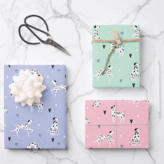 Dalmatinerhond Inpakpapier Set van 3 Vel (Voorkant)