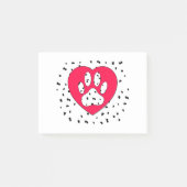 Dalmatinerhond Pootafdruk in Rode Hart Post-it® Notes (Voorkant)