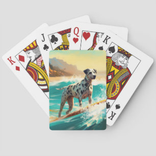 Dalmation Beach Surfen Schilderij Pokerkaarten