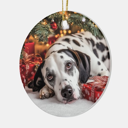 Dalmation Christmas Keramisch Ornament (Links)