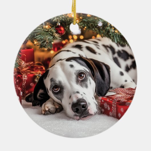 Dalmation Christmas Keramisch Ornament (Achterkant)