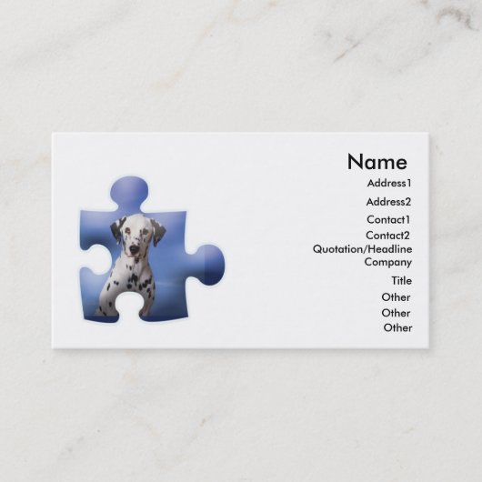 Dalmation Dog Business Card Visitekaartje (Voorkant)