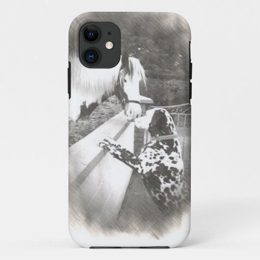 Dalmation dog Dolly met paard Case-Mate iPhone Case (Achterkant)