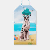 Dalmation Dog op Beach Cadeaulabel (Voorkant)