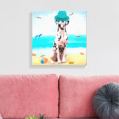 Dalmation Dog op Beach Canvas Afdruk (Insitu (Woonkamer))