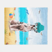 Dalmation Dog op Beach Fleece Deken (Voorkant (Horizontaal))