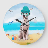 Dalmation Dog op Beach Grote Klok (Voorkant)