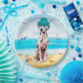 Dalmation Dog op Beach Papieren Bordje (Feest)
