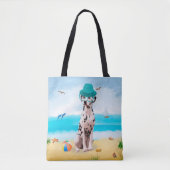 Dalmation Dog op Beach Tote Bag (Voorkant)