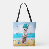 Dalmation Dog op Beach Tote Bag (Achterkant)