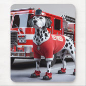 Dalmation draagt een gepensioneerd Shirt Muismat (Voorkant)