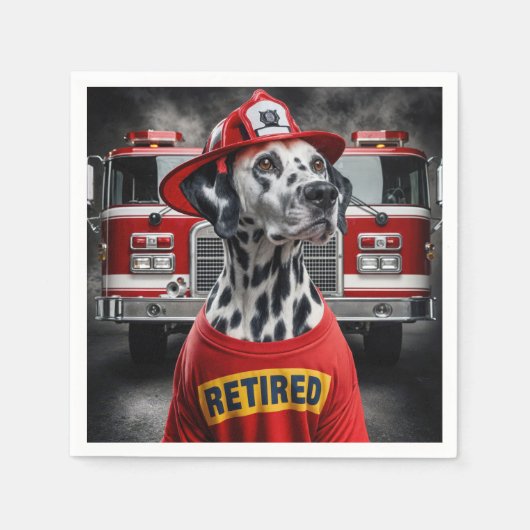 Dalmation draagt een gepensioneerd Shirt Servet (Voorkant)