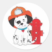 Dalmation Fire Dog Ronde Sticker (Voorkant)