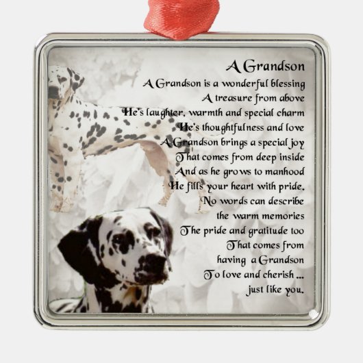 Dalmation - Grandson Poem Metalen Ornament (Voorkant)
