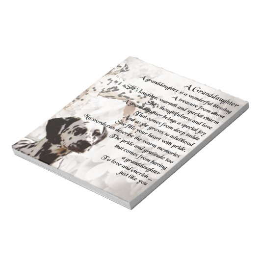 Dalmation - Kleindochter Poem Notitieblok (Linkerzijde)