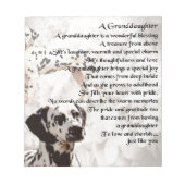 Dalmation - Kleindochter Poem Notitieblok (Voorkant)