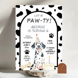 Dalmation Let's Paw-ty Birthday Kaart<br><div class="desc">Dalmation Let's Paw-ty Verjaardag Uitnodiging,  Puppy Pawty Time Boy Verjaardag Uitnodiging,  Bewerkbare Puppy Thema Kids Verjaardag Uitnodiging</div>