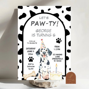 Dalmation Let's Paw-ty Birthday Kaart