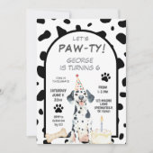 Dalmation Let's Paw-ty Birthday Kaart (Voorkant)