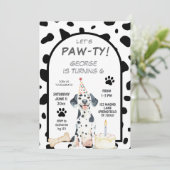 Dalmation Let's Paw-ty Birthday Kaart (Staand voorkant)