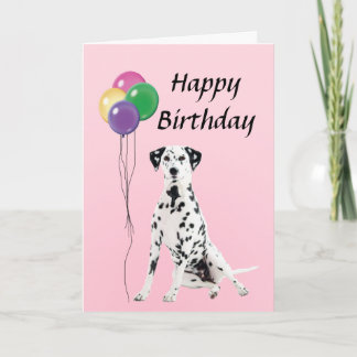 Dalmation met de Gelukkige Verjaardag van Ballons Kaart