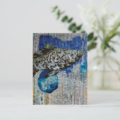 Dalmation Molly Fish mixed media collage Ansichtka Briefkaart (Staand voorkant)
