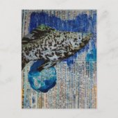 Dalmation Molly Fish mixed media collage Ansichtka Briefkaart (Voorkant)