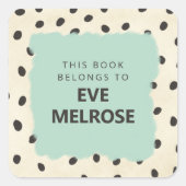 Dalmation print spotty mint bookplate sticker (Voorkant)