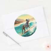 Dalmation strand surfschildering  ronde sticker (Envelop)