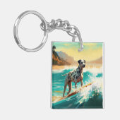 Dalmation strand surfschildering  sleutelhanger (Voorkant Links)