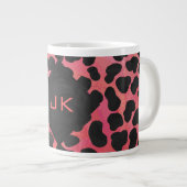 Dalmations Monogram Zwart en Rood Grote Koffiekop (Voorkant rechts)
