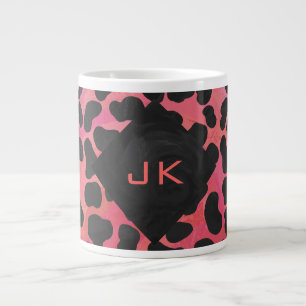 Dalmations Monogram Zwart en Rood Grote Koffiekop