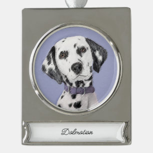 Dalmationschilderij - Mooie originele honden kunst Verzilverd Banner Ornament