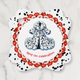 Dalmationsprint Geburtsdag | Zwart en wit feest Bedankjes Labels