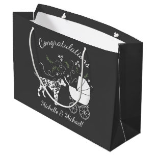 Dalmatisch Baby shower hondensilhouet Groot Cadeauzakje