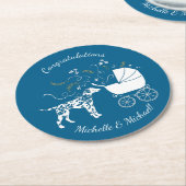 Dalmatisch Baby shower Ronde Kartonnen Onderzetter (Gebogen)
