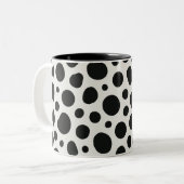 Dalmatisch geïnspireerd ontwerp tweekleurige koffiemok (Voorkant links)