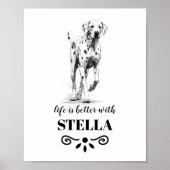 Dalmatisch hondenleven is beter met aangepaste hon poster (Voorkant)