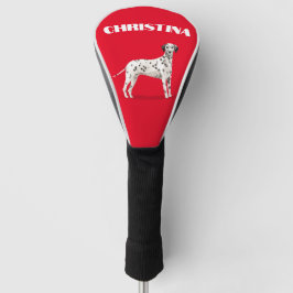 Dalmatisch Hondenliefhebber rood persoonlijk Golfheadcover