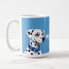 Dalmatisch hondenportret met blauwe kraag koffiemok