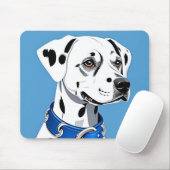 Dalmatisch hondenportret met blauwe kraag muismat (Met muis)